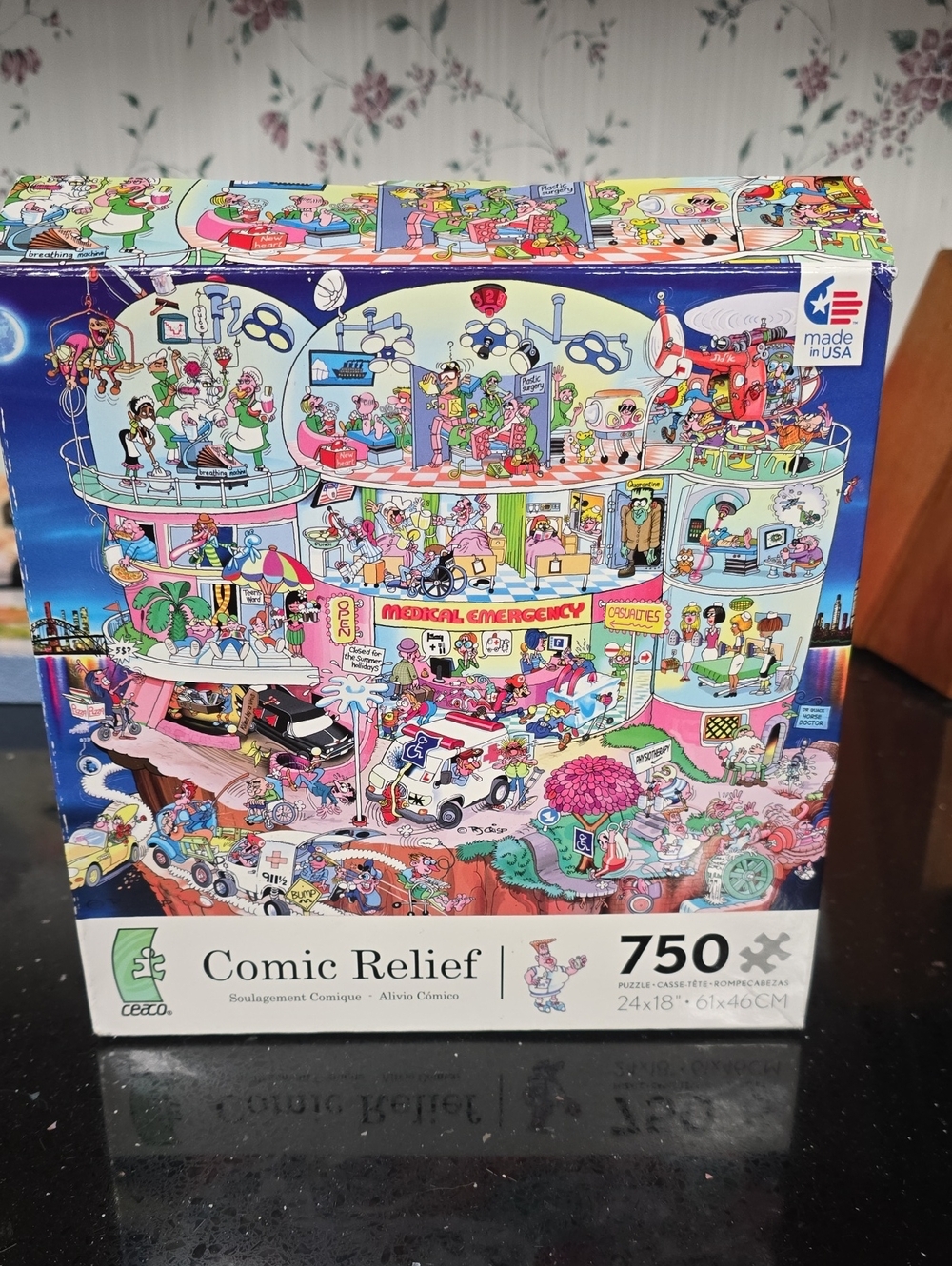 NIB. Comic Relief 750-Piece Puzzle - Colorful Illustration